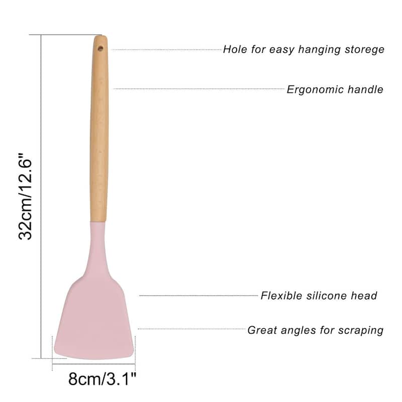 Silicone Turner Spatula Heat Resistant Non-scratch - 12.6" x 3.1"(L*W)