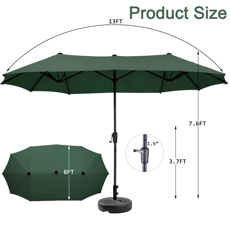 Autlaycil 13 ft Patio Umbrella with Crank For Outdoor Umbrella Base Included