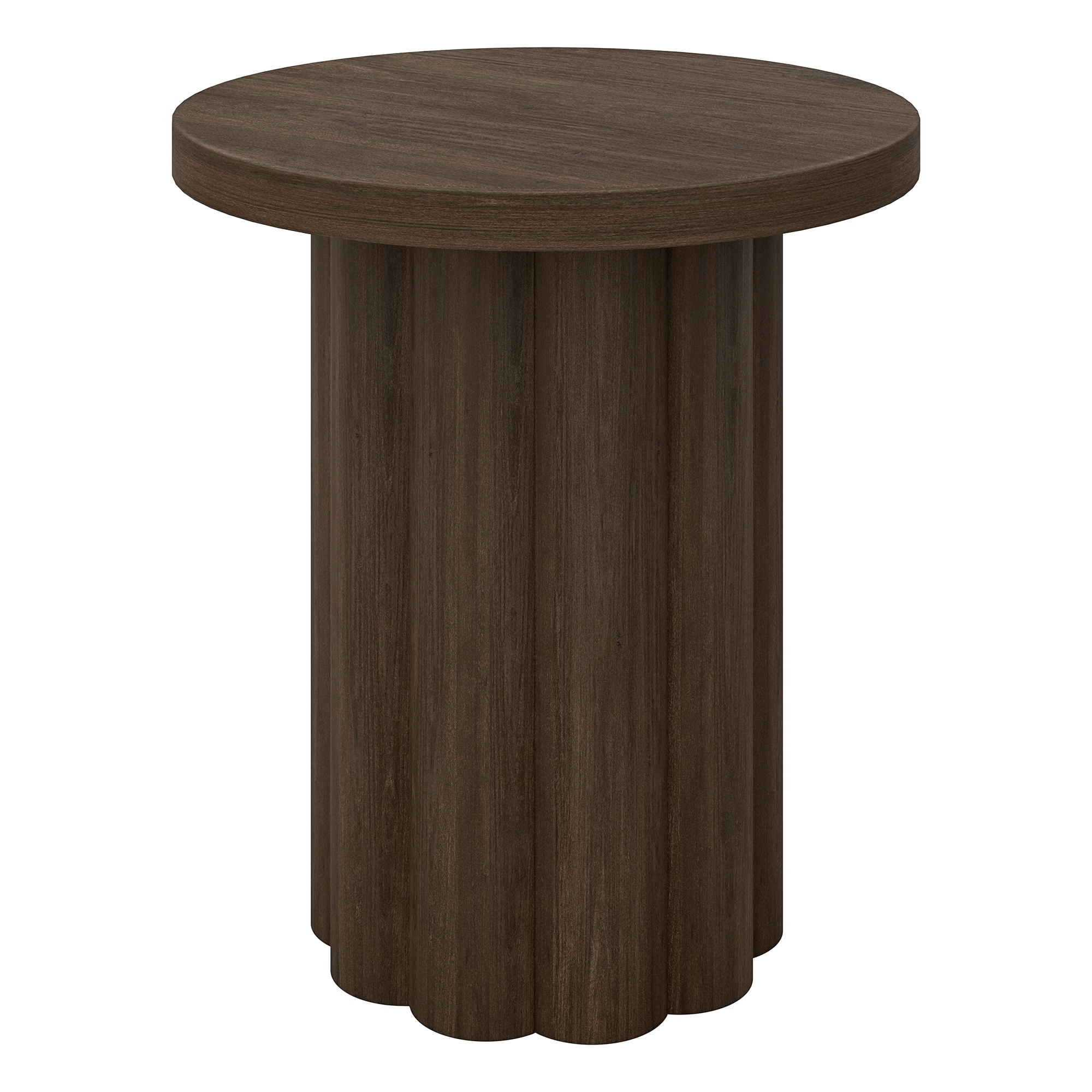 Olie 20" Wide Round Fluted Side Table - 20" Wide