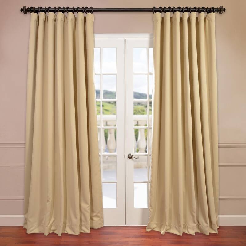 Exclusive Fabrics Extra Wide Room Darkening Curtain (1 Panel) - 100 X 120 - Biscotti