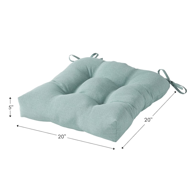 Solid Heathered Outdoor Seat Cushion (Set of 2)