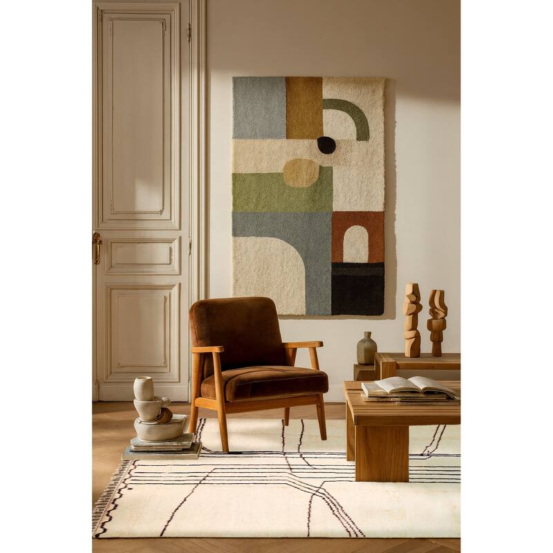 ECARPETGALLERY Hand-knotted Pak Finest Marrakesh Cream Wool Rug - 5'11 x 7'10