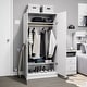 preview thumbnail 14 of 26, Bedroom Armoire Wardrobe Cabinet with Hanging Rail - 65'' H X 32'' W X 24.5'' D