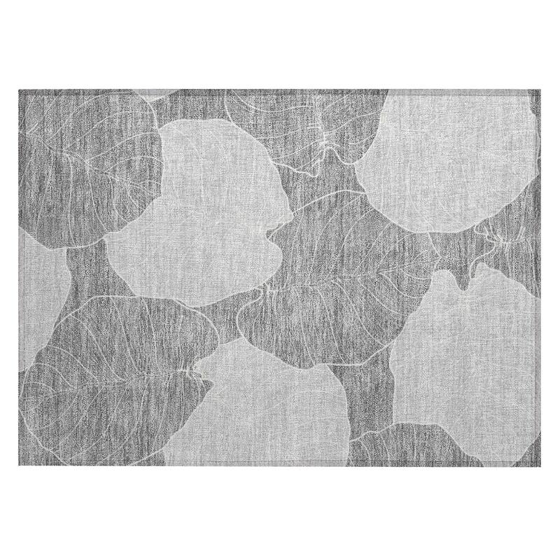 Machine Washable Indoor/ Outdoor Tropical Floral Chantille Rug