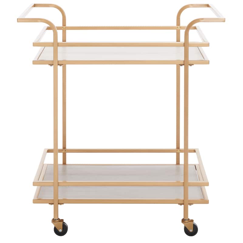 SAFAVIEH Home Collection Lameris 2 Tier Bar Cart With Handles - 30" L x 18" W x 33" H