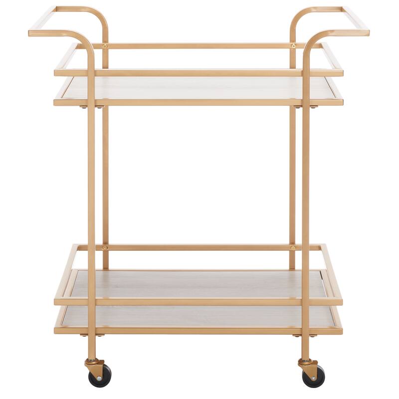 SAFAVIEH Wilma 2-Tier Bar Cart with Handles - 30" L x 18" W x 33" H - 30"Wx18"Dx33"H