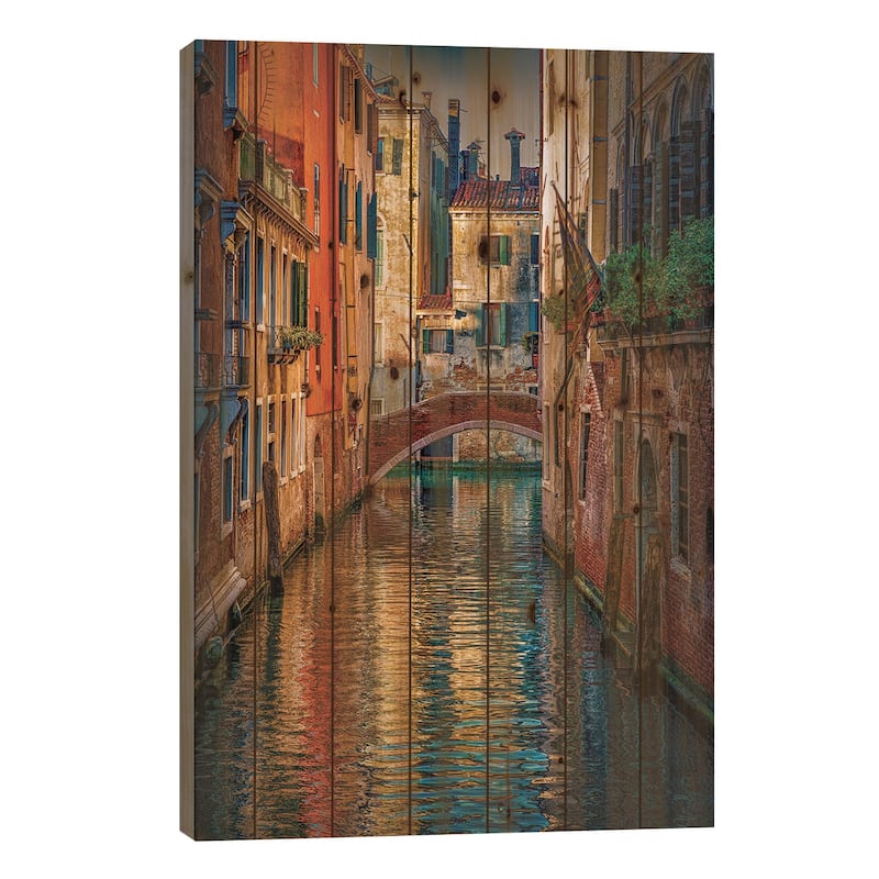 Canals Of Gold Print On Wood by Chris Lord - Multi-Color - 40x26x1.5