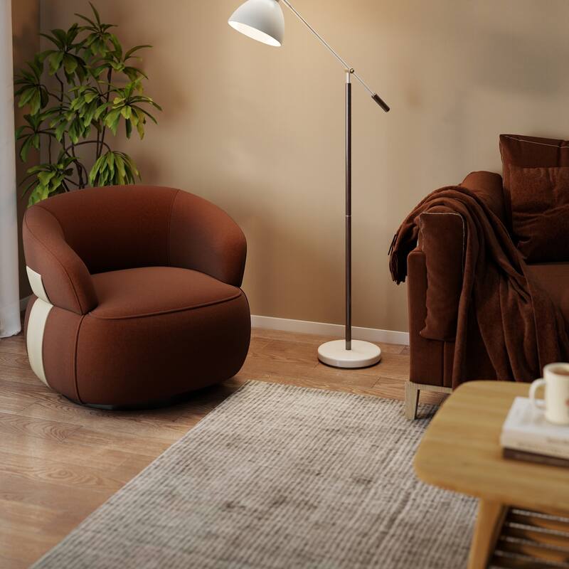 Kieon 33"W 360 Swivel Barrel Chair Modern Accent Chair Set of 2