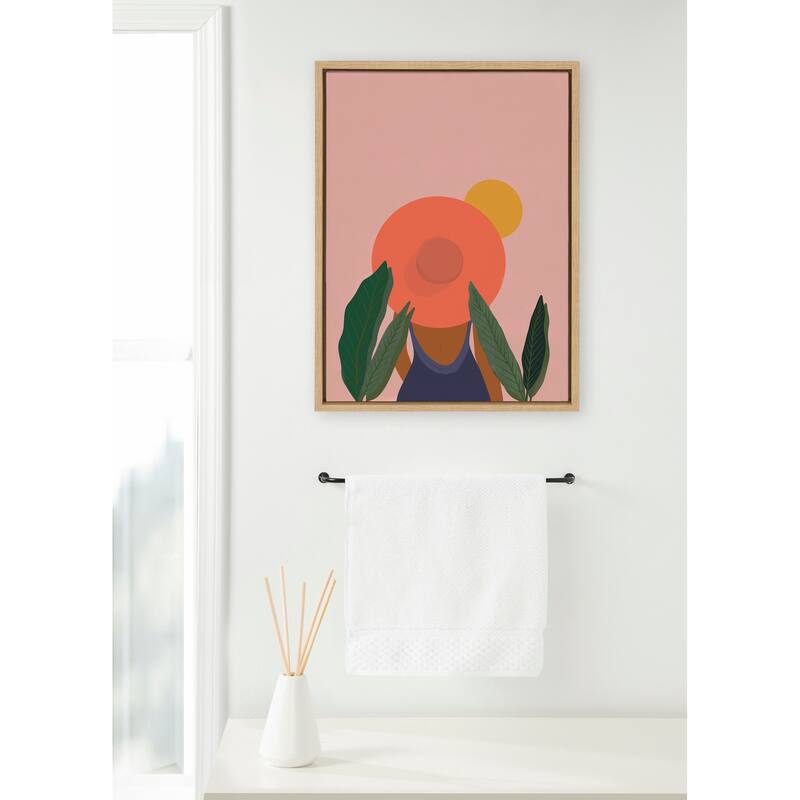 Kate and Laurel Sylvie Tropical Girl Framed Canvas by Oris Eddu