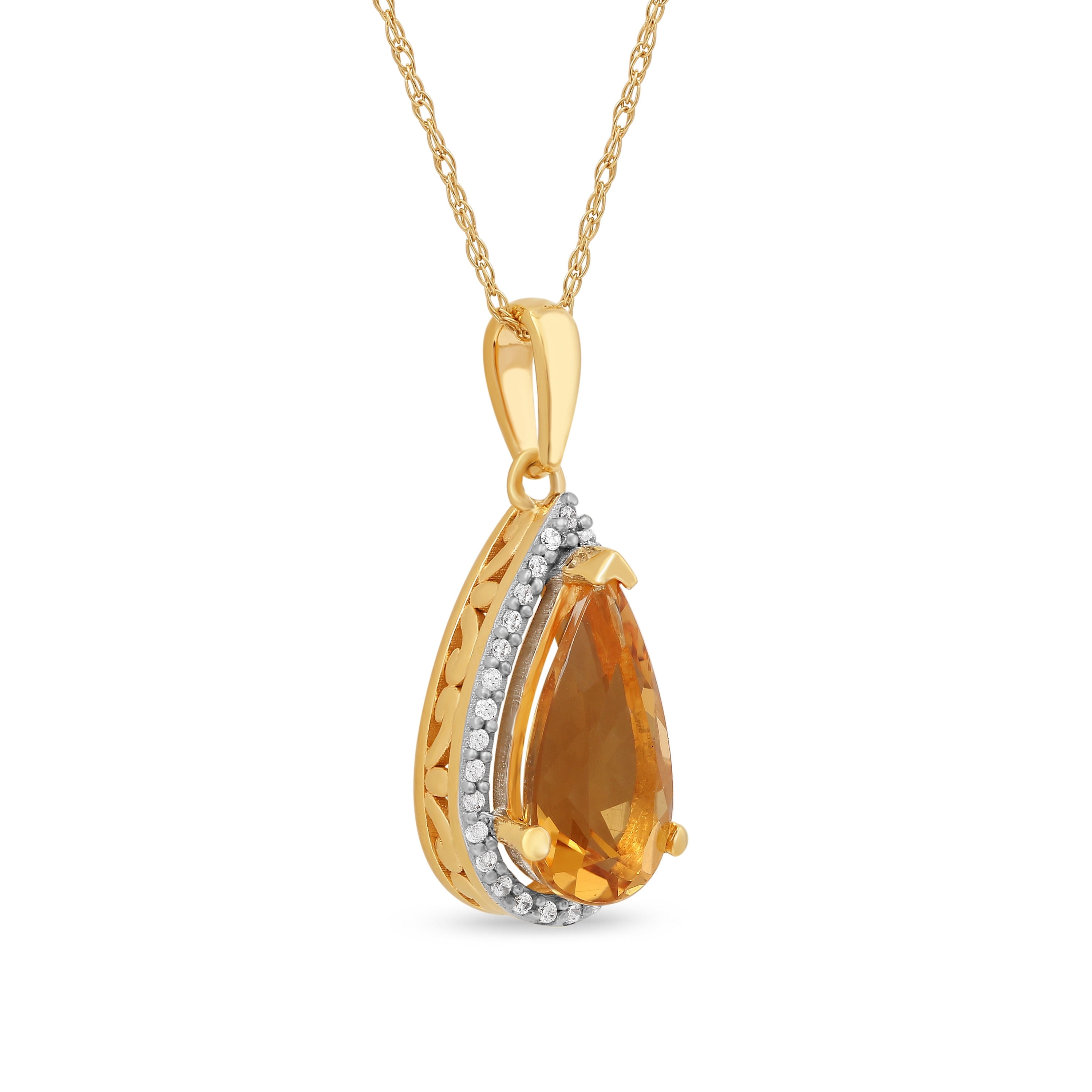 Details about   1.52 Ct 10x7mm Gemstone & Real Diamond 10K Yellow Gold Halo Pendant Necklace