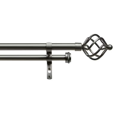 ATI Home Torch Double Curtain Rod and Finial Set