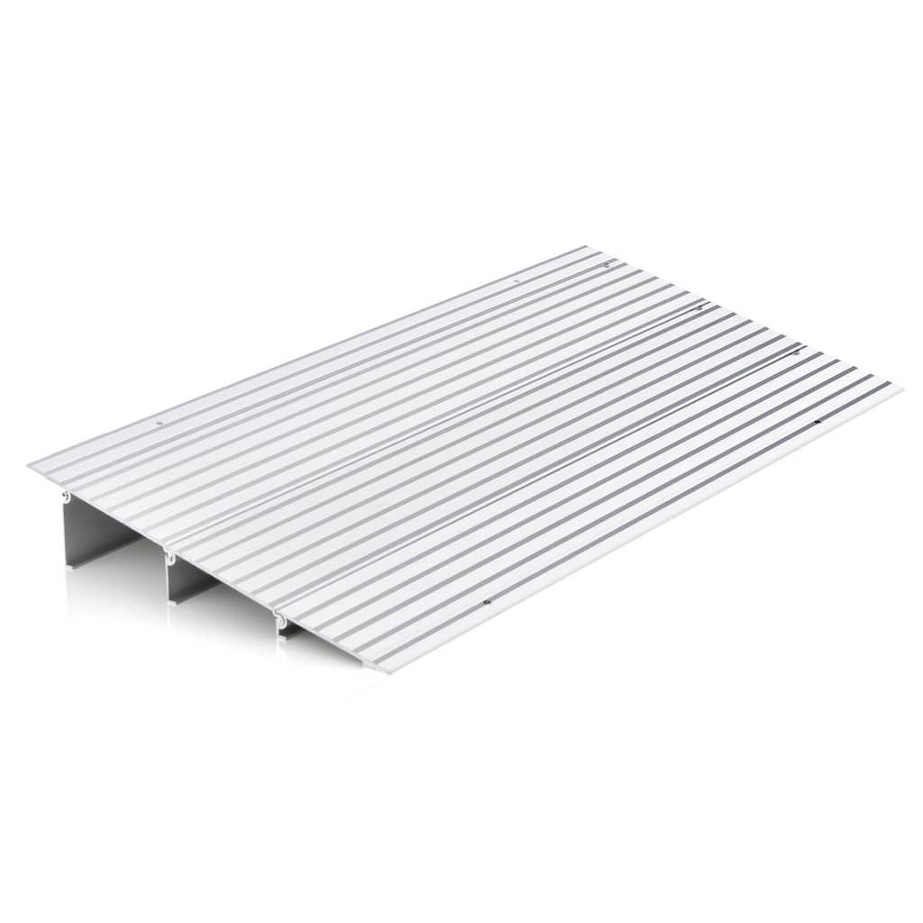 Gymax 3'' Door Threshold Ramp Aluminum Adjustable Rise Entry Ramp for