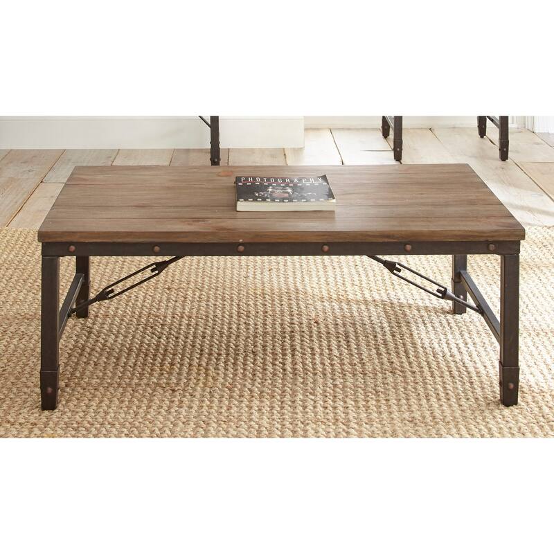 Steve Silver Gatling Industrial Wood and Metal Coffee Table