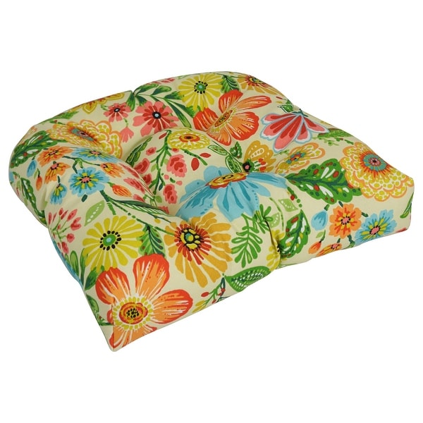 19-inch Rounded Back Tufted Indoor/Outdoor Chair Cushion