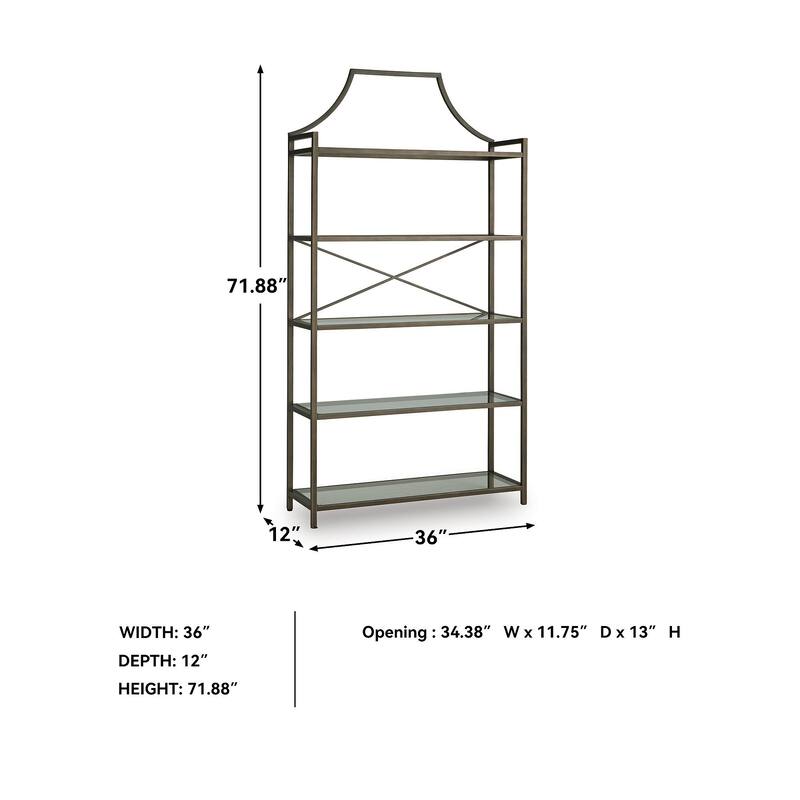 Signature Design by Ashley Bernonly Brown 72" Bookcase - 36" W x 12" D x 71.88" H
