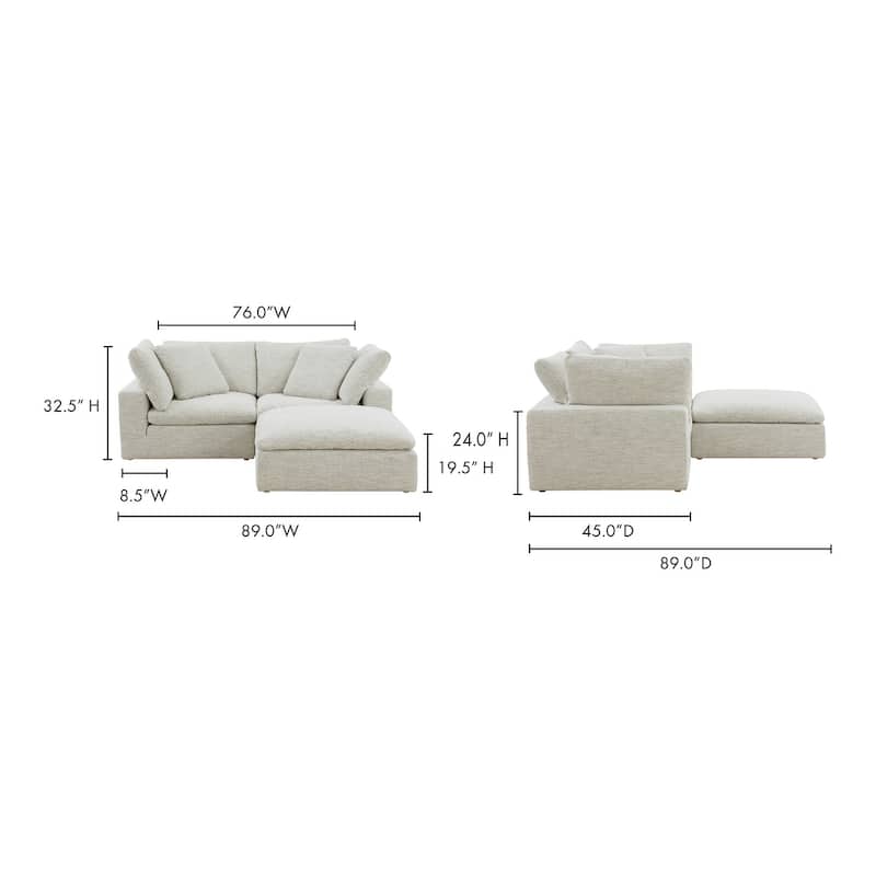Aurelle Home Corbin 3-piece Small Modern Sectional