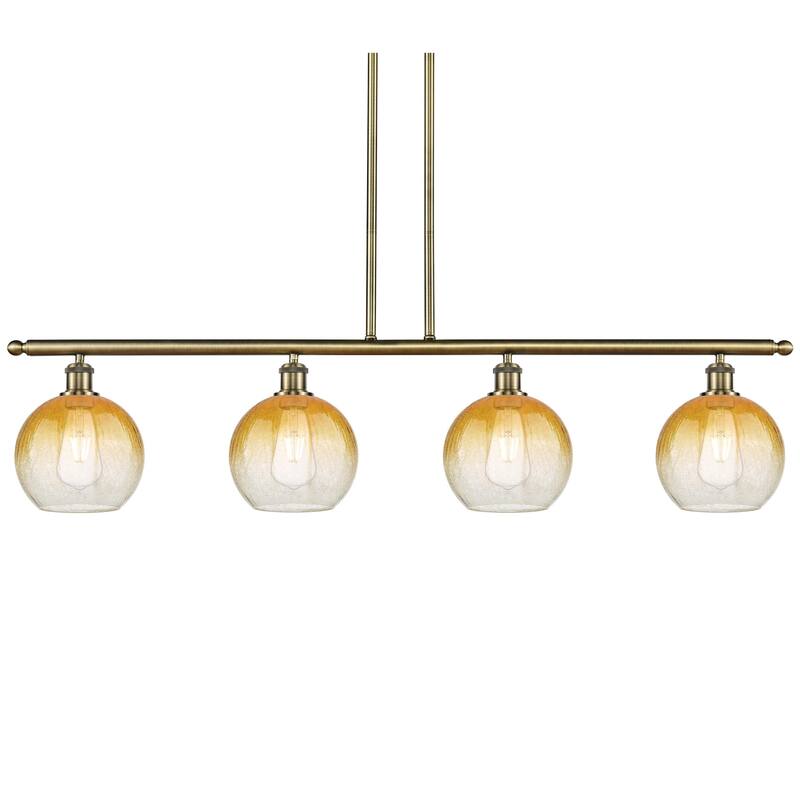 Innovations Lighting 516-4I-11-48 Brookhaven Globe Linear Brookhaven - Antique Brass / Amber