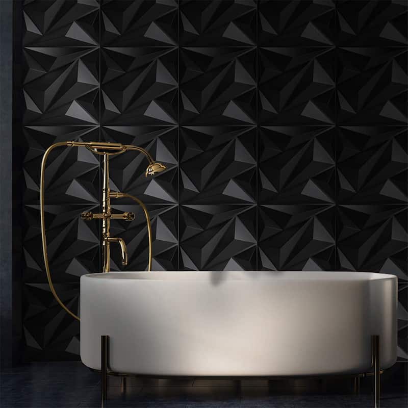 Art3d PVC 3D Wall Panel Diamond for Interior Wall Décor Pack of 12 Tiles