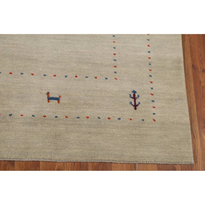 Tribal Gabbeh Oriental Area Rug Handmade Modern Wool Carpet - 5'4"x 7'5"