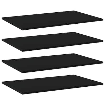 vidaXL Bookshelf Boards 4 pcs Black 31.5"x19.7"x0.6" Chipboard