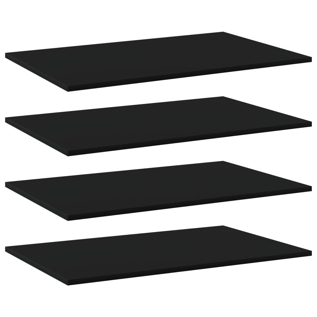 vidaXL Bookshelf Boards 4 pcs Black 31.5"x19.7"x0.6" Chipboard
