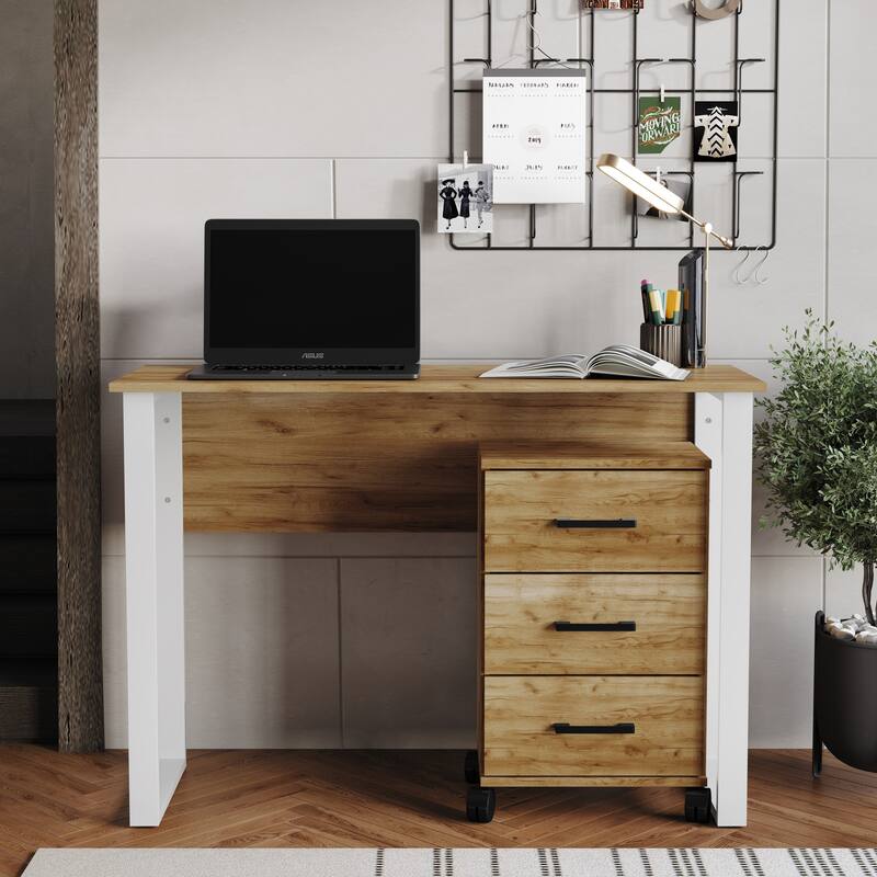 CraftPorch Luxury Writing Table with Drawer Cabinet