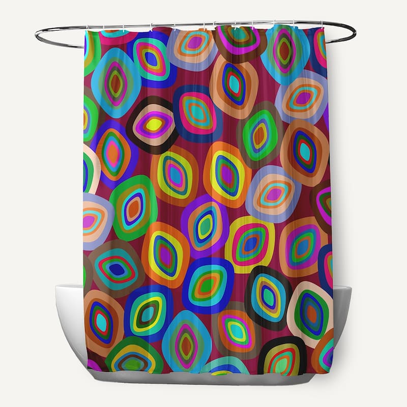 Modern Leaf Pile Shower Curtain - Pink