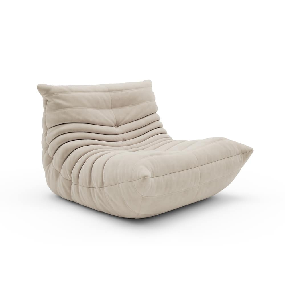 Suede Lazy Floor Accent Bean Bag Caterpillar Sofa for Living Room