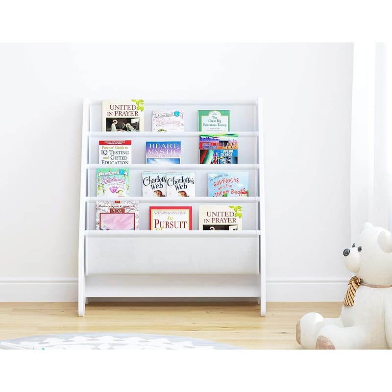 UTEX Kids Sling Bookshelf, Magazine Rack,Book Rack for Kids,Book Organizer