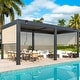 preview thumbnail 96 of 188, EROMMY Outdoor Louvered Pergola Gazebo with Adjustable Aluminum Rainproof Roof 10'x20' Pull Down - Dark Gray
