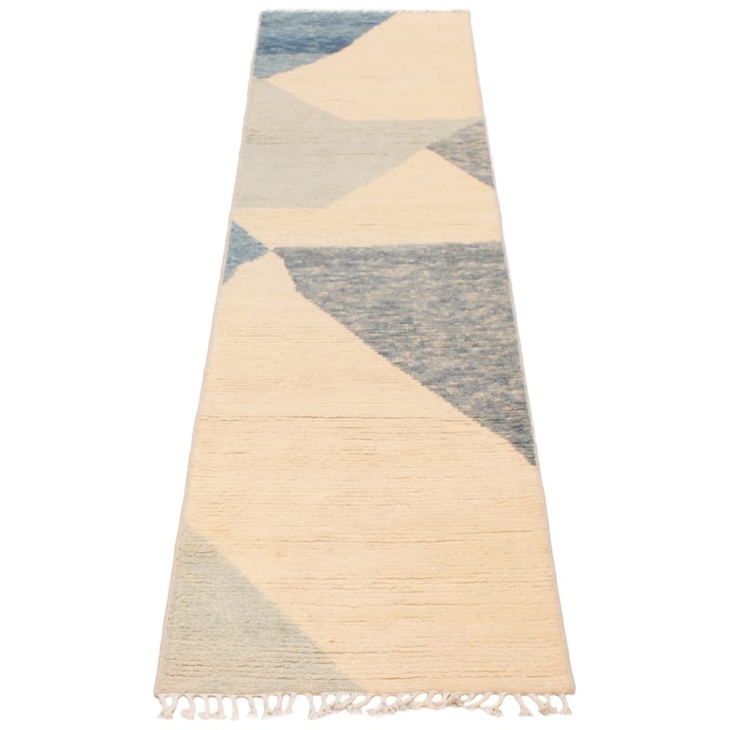 ECARPETGALLERY Hand-knotted Pak Finest Marrakesh Cream Wool Rug - 2'8 x 11'9