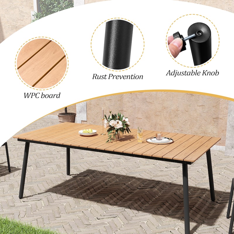 VredHom 9-Piece Outdoor Patio Dining Table Set with Stackable Chairs - Set of 9