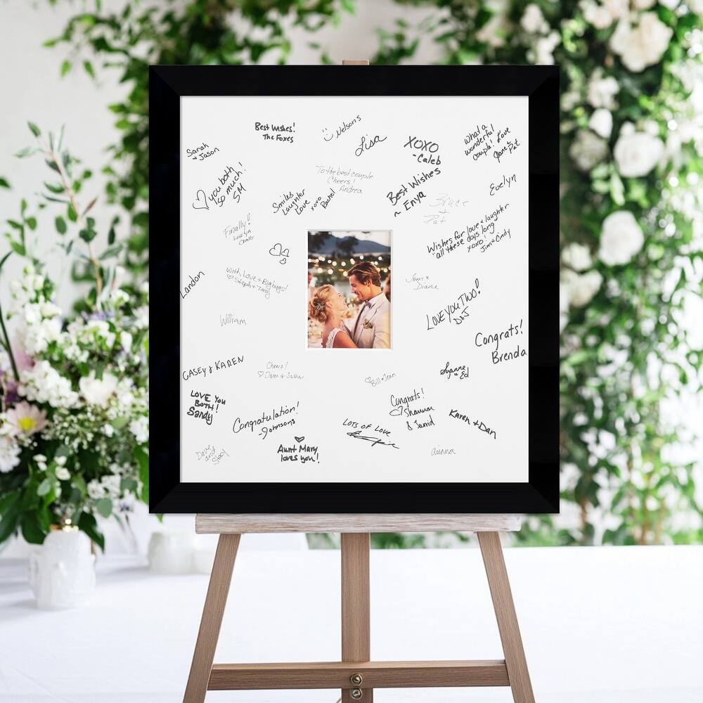 Museum Signature Mat Picture Frame - Autograph Photo Frame Guest Book Alternative for Weddings, Graduations, or Retirement