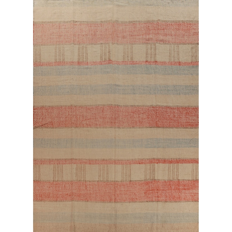 Hand Woven Oriental 100% Jute Carpet Southwestern Modern Multi-Colored Kilim Area Rug - 13' 5'' X 10' 8''