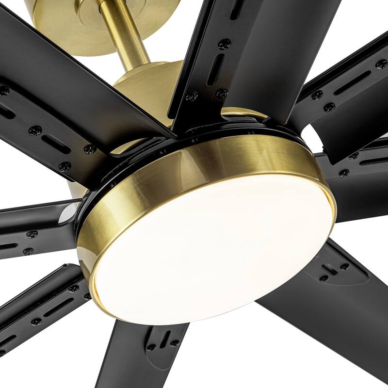 72 in. Integrated LED Indoor Black-Aluminum-Blade Ceiling Fans with Light and Remote