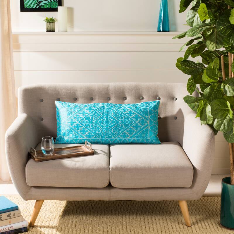 SAFAVIEH Khanh Boho Decorative Pillow - 1'2"W x 2'6"L - Teal