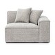 preview thumbnail 4 of 13, Mindy Chenille Basketweave RAF Corner Chair Taupe