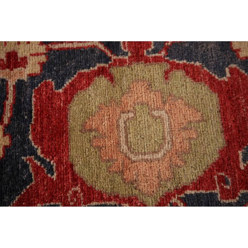 Vegetable Dye Red Ziegler Oriental Area Rug Hand-Knotted Wool Carpet - 8'0" x 9'10"