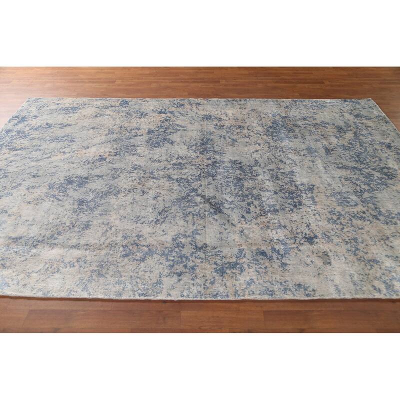 All-Over Abstract Indian Area Rug Hand-Knotted Wool Carpet - 6'6" x 9'10"