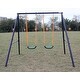 preview thumbnail 8 of 7, Two Station Swing Set for Children Double the Outdoor Fun - 102"L x 74"W x 71"H