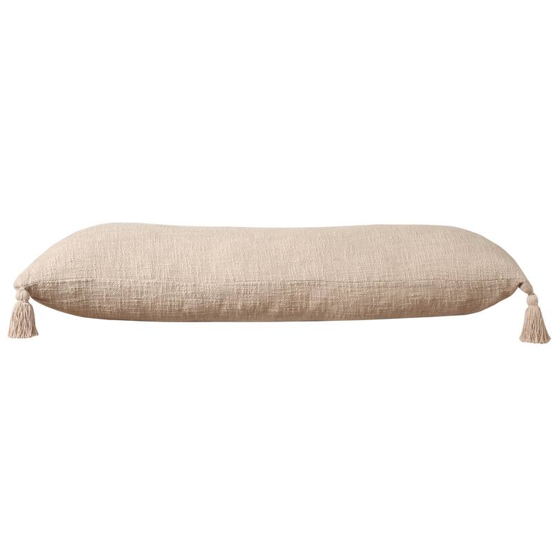 Sevita Solid Cotton Throw Pillow with Tassels
