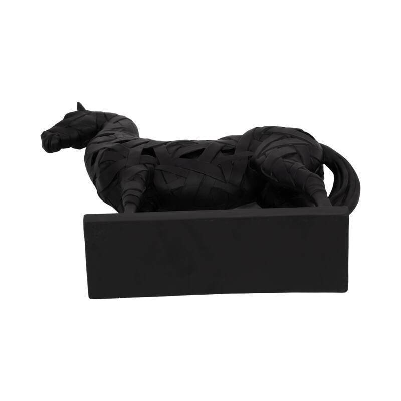 Decorative Objects for Home Decor - Modern Horse Sculpture with Matte Finish - 17", Black - 15" x 4" x 17"
