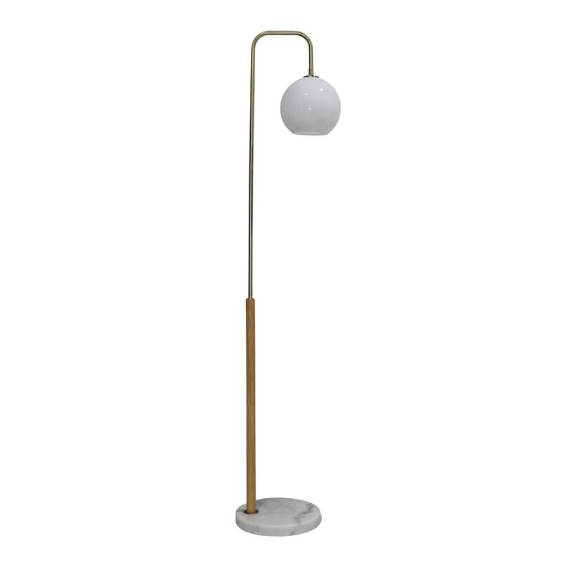 Minimalist High Corner Floor Lamp with White Shade - White
