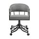 preview thumbnail 5 of 12, Tibet Gray Faux Leather and Black Iron Swivel Tilt Rolling Dining Chair