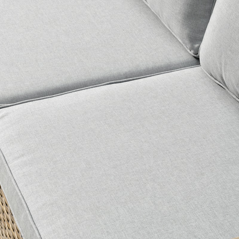 OVIOS 3-piece Pet-Friendly Patio Furniture Swivel Chairs Wicker Set