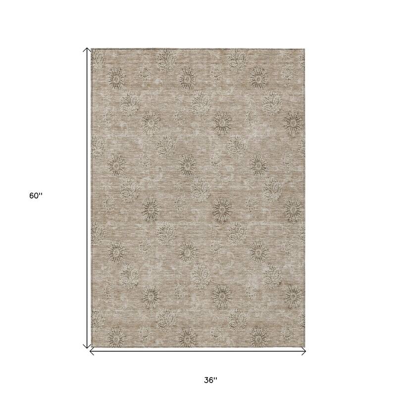 HomeRoots Floral Transitional Rectangle Outdoor Rug