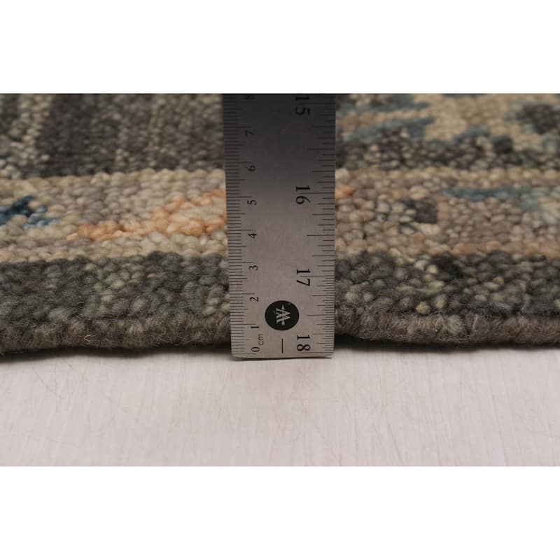 ECARPETGALLERY Hand-knotted Jules Serapi Dark Grey Wool Rug - 7'11 x 10'1