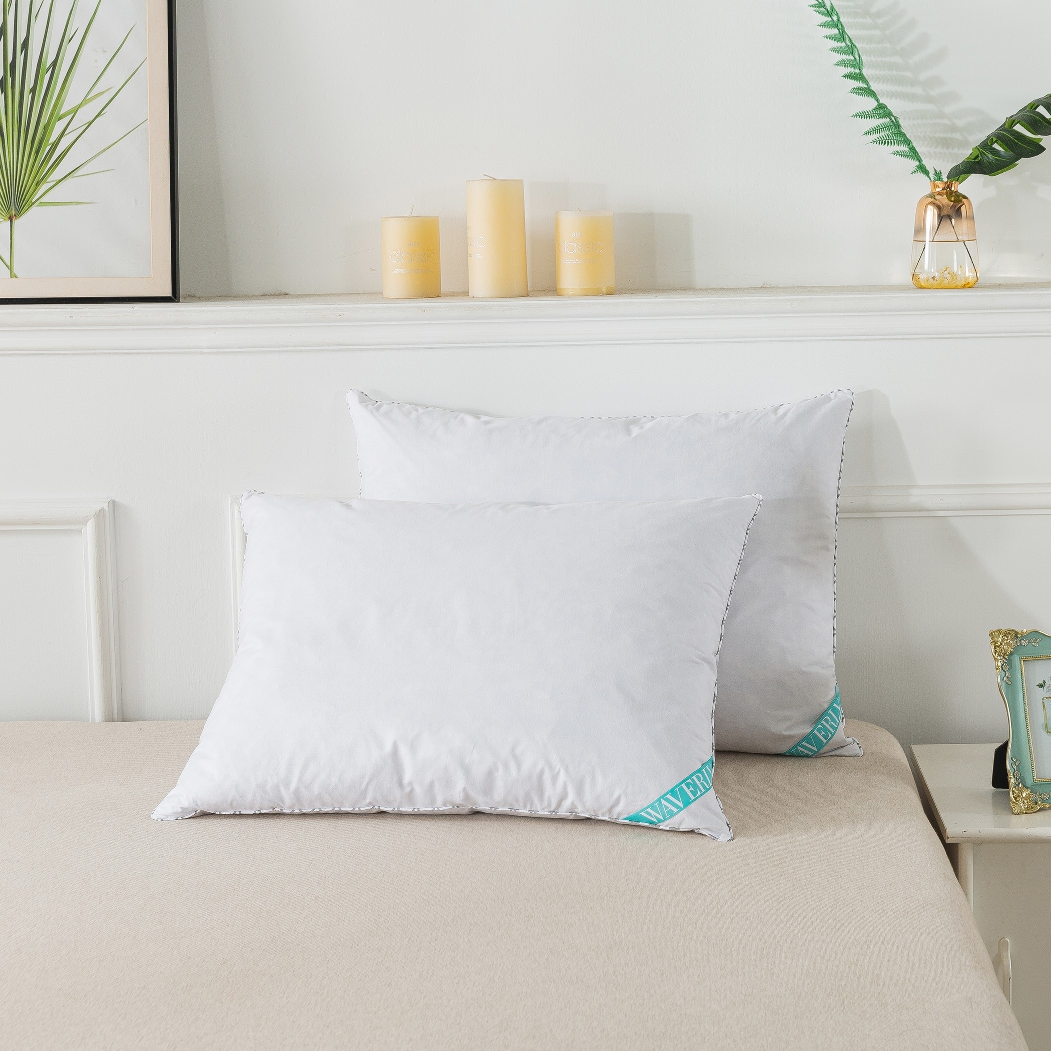 Waverly 300 Thread Count Cotton White Duck Down Pillow