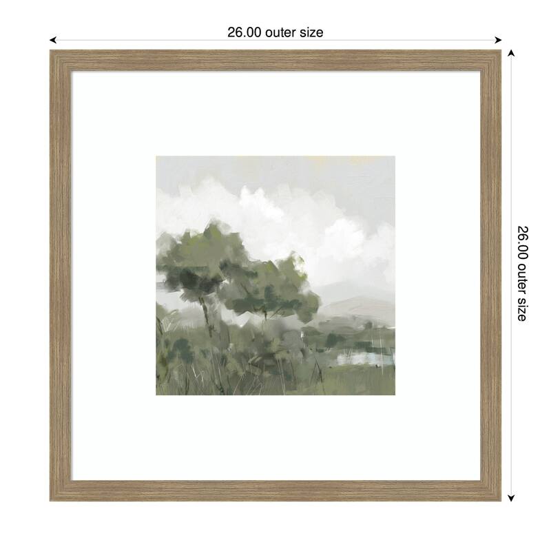 Kate and Laurel Shades of Olive No. 1 by Mary Sparrow Framed Wall Art Print