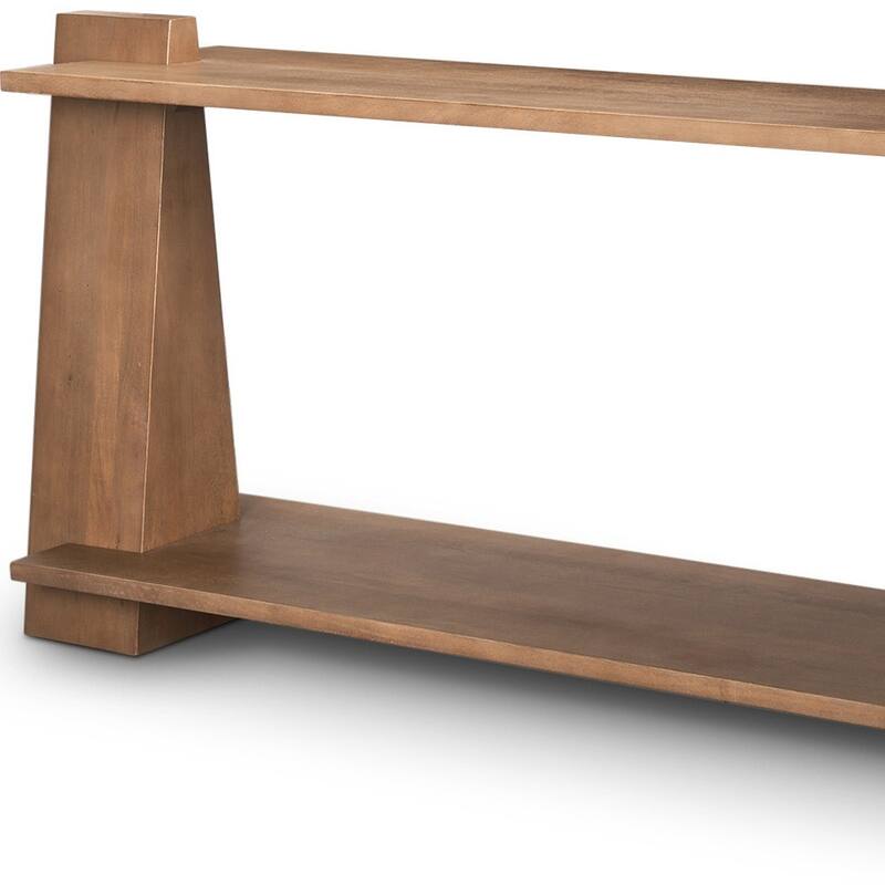 HomeRoots 67" Brown Solid Wood Solid Console Table With Shelf - 67' X '30' X '15.5